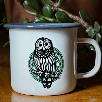 Enamel Owl Mug